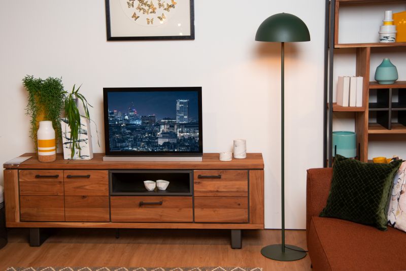 Lucide SIEMON - Stojacia lampa - Ø 35 cm - 1xE27 - Zelená